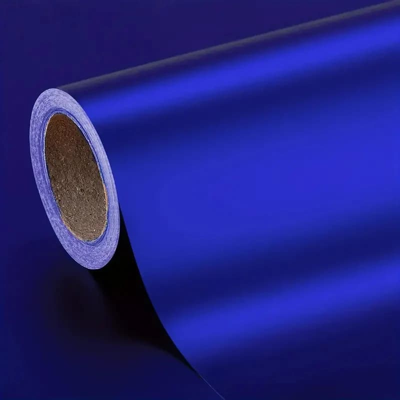 Pellicola Adesiva in Vinile Cromato Opaco Blu Metallizzato Premium per Wrapping Auto con Tecnologia Air-Release
