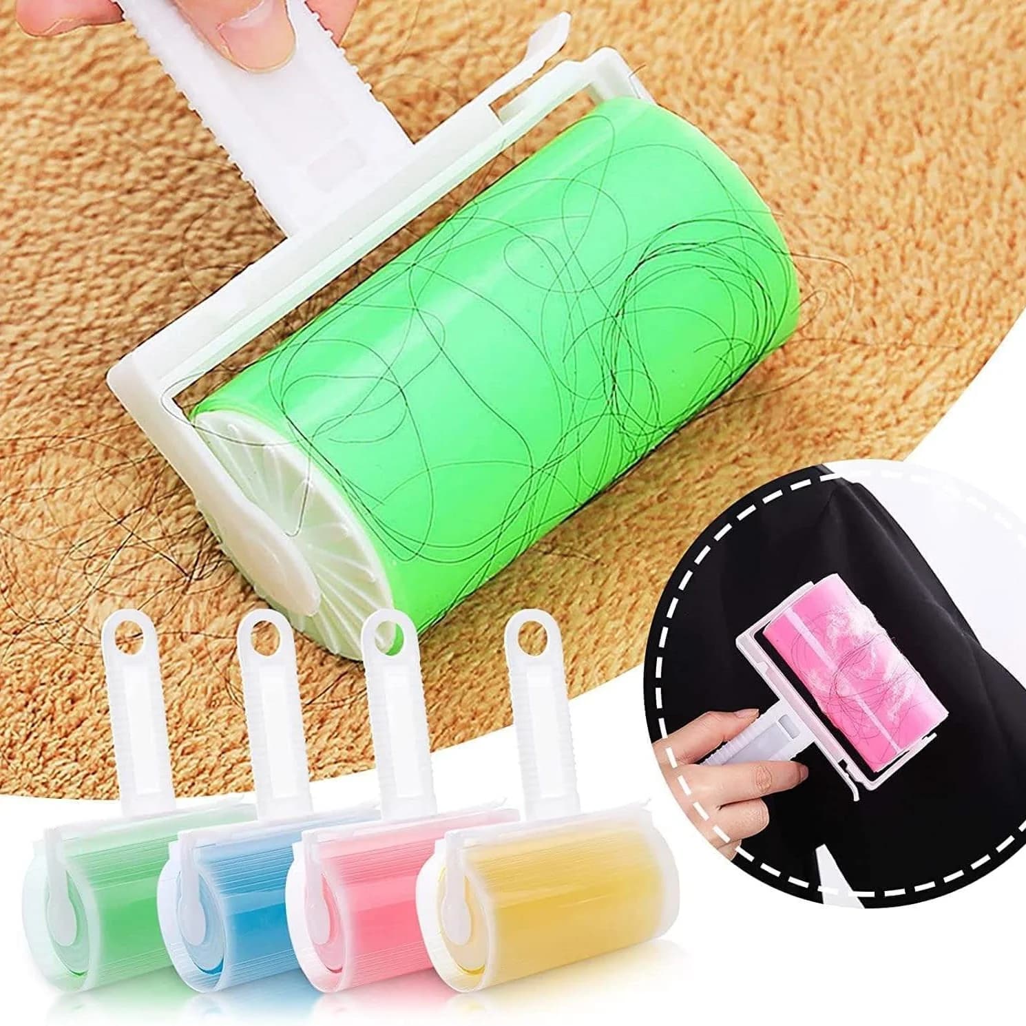 1 PC Lavabile Vestiti Capelli Rullo Appiccicoso Riutilizzabile Portatile Casa Pulito Pet Hair Remover Rullo Appiccicoso Tappeto Divano Collettore di Polveri