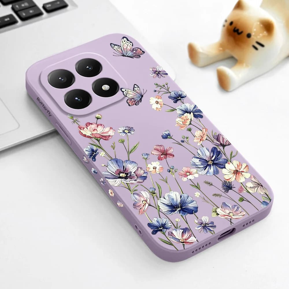Butterfly Hush Phone Case For Xiaomi Poco X8 M8 F8 X7 M7 F7 X6 M6 F6 X5 M5 F5 Pro Max Ultra 4G 5G Silicone Soft Cover