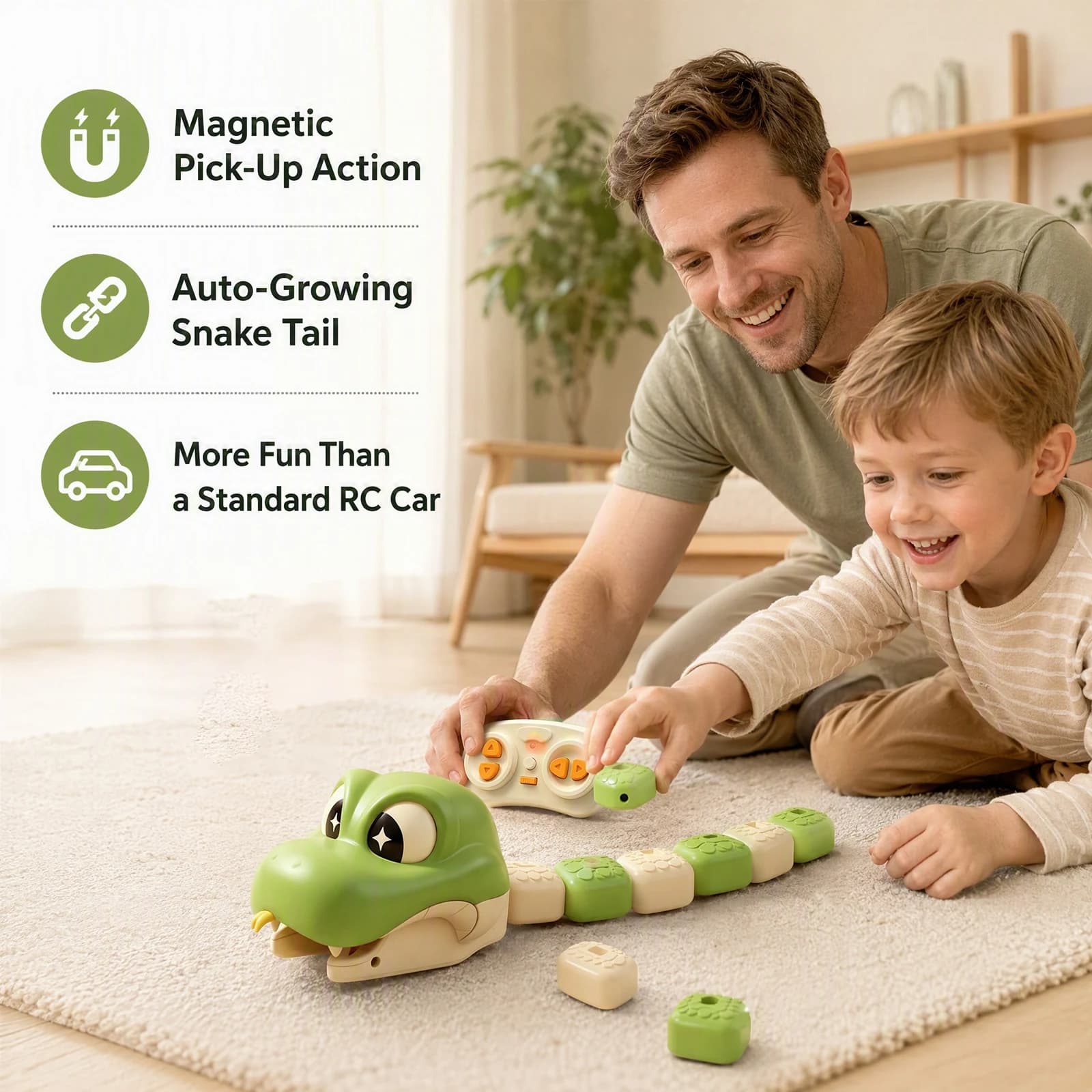 RC Magnetic Snake Game Toy LED Sound Effects Two Player Interactive Family Competitive Board Game for Kids