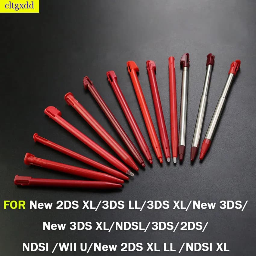 Cltgxdd FORNDSL/DS/Lite/NDSi/NDS/Wii stilo retrattile in metallo colore stilo in plastica rossa per 2DS 3DS nuovo 2DS LL XL nuovo 3DS XL