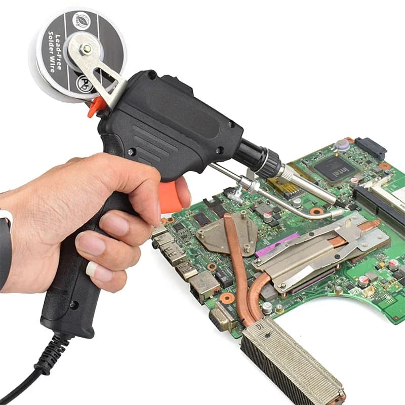 Saldatore Elettrico 60W US, Pistola per Saldatura Manuale con Riscaldamento Interno, Erogazione Automatica del Filo di Stagno, Strumento per Riparazioni e Saldature