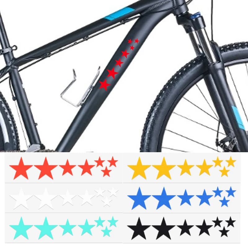 1 foglio adesivi riflettenti per mountain bike telaio adesivo per cerchioni stelle fluorescenti accessori per decalcomanie riflettenti per biciclette MTB