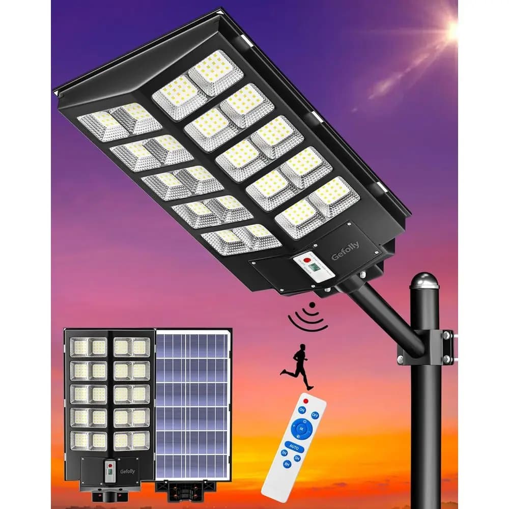Lampioni stradali da esterno SL-5200W, illuminazione commerciale per parcheggi da 520.000LM, luci di sicurezza da 6500K con sensore di movimento dal tramonto all'alba, IP67