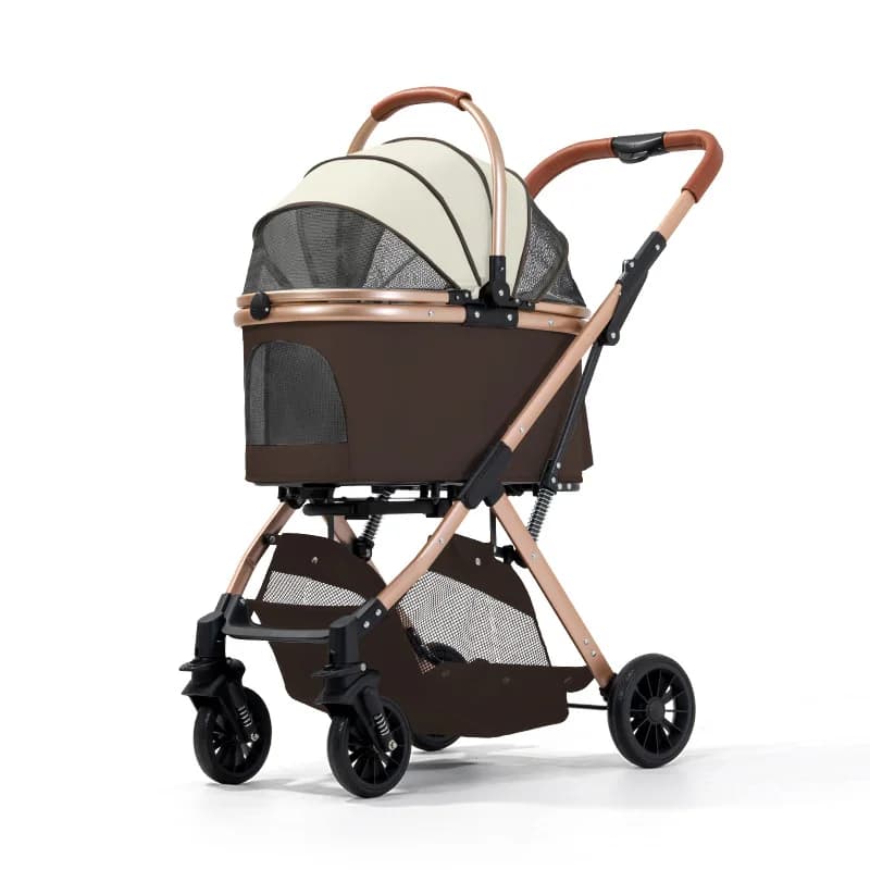 Light Foldable Pet Cart, 1-Click Collection, Dog Cat Stroller, Portable Pet Carrier, Walking Trolley, Pet Travel Cart