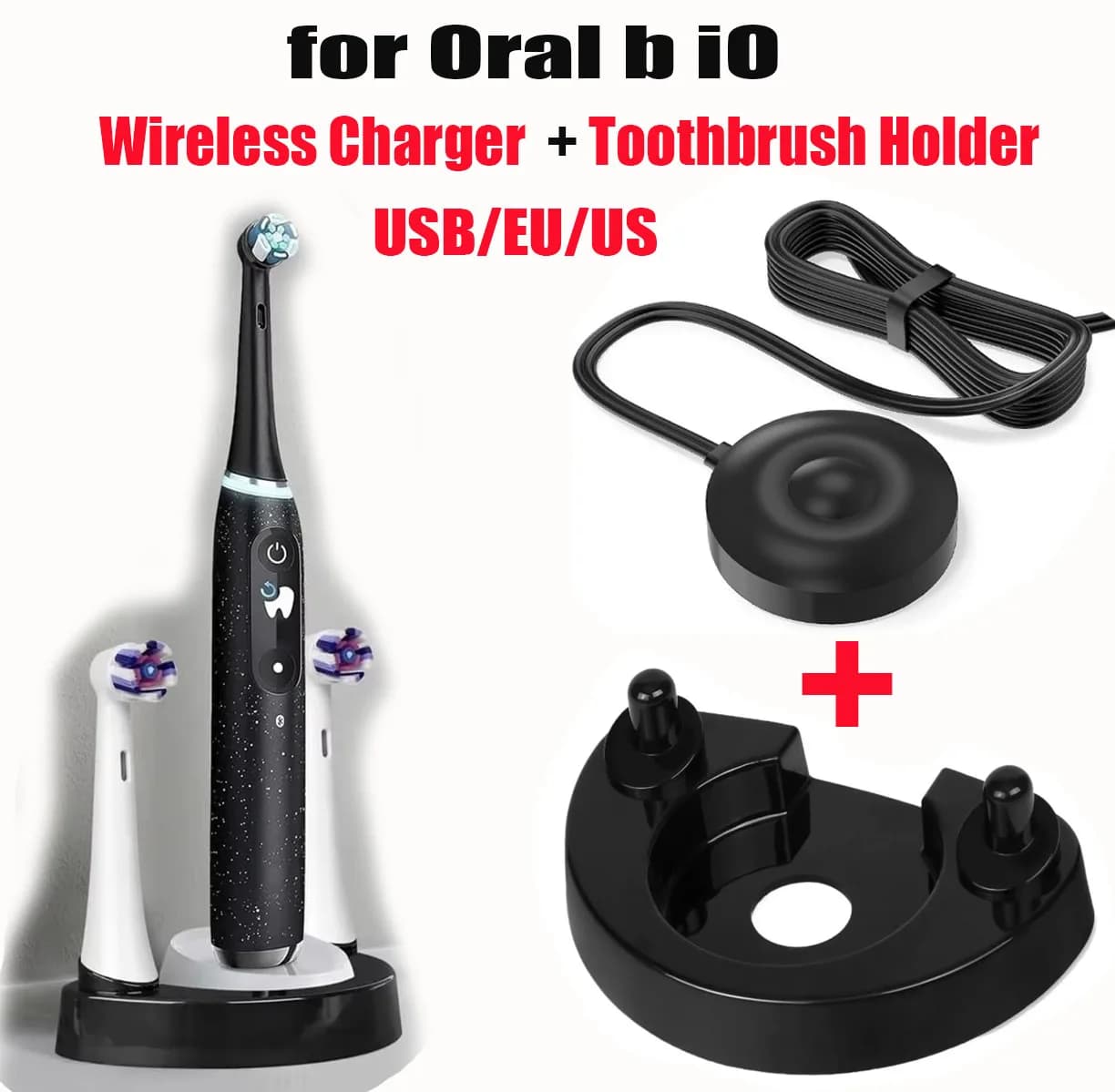 Power brush charging base Oral B iO, EU/US/USB compatible adapter, iO9S, iO10S, iO7, iO8, iO9 3768