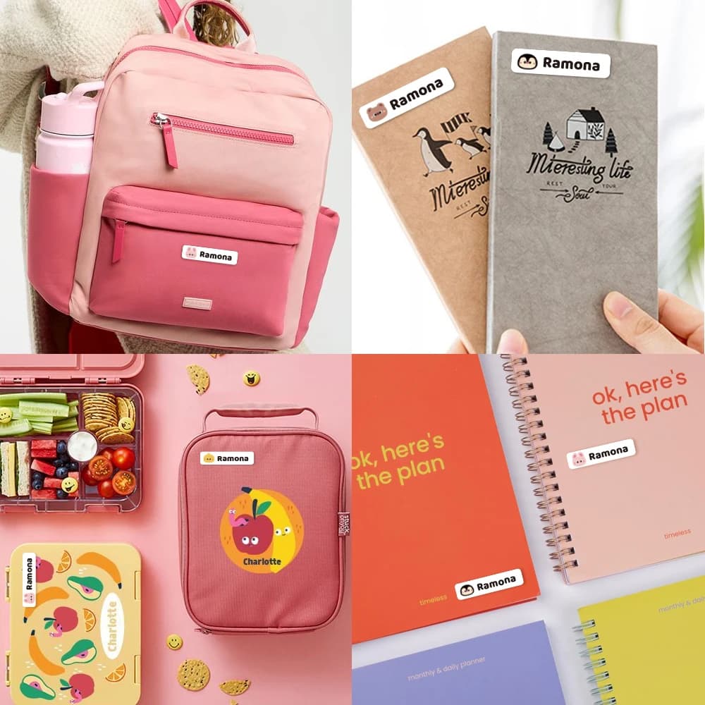 Custom animal Name Sticker,Transparent Waterproof Stickers for Kids,diy Name Labels for School Bag Bottles Pen Box Mug Uniform