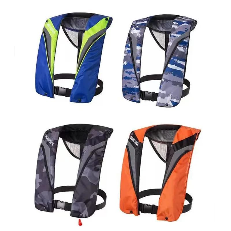Nuovo gilet da pesca giubbotto di salvataggio autogonfiabile con tasche gilet Lite adulto 150N 100N Auto per kayak rafting accessori per la nautica