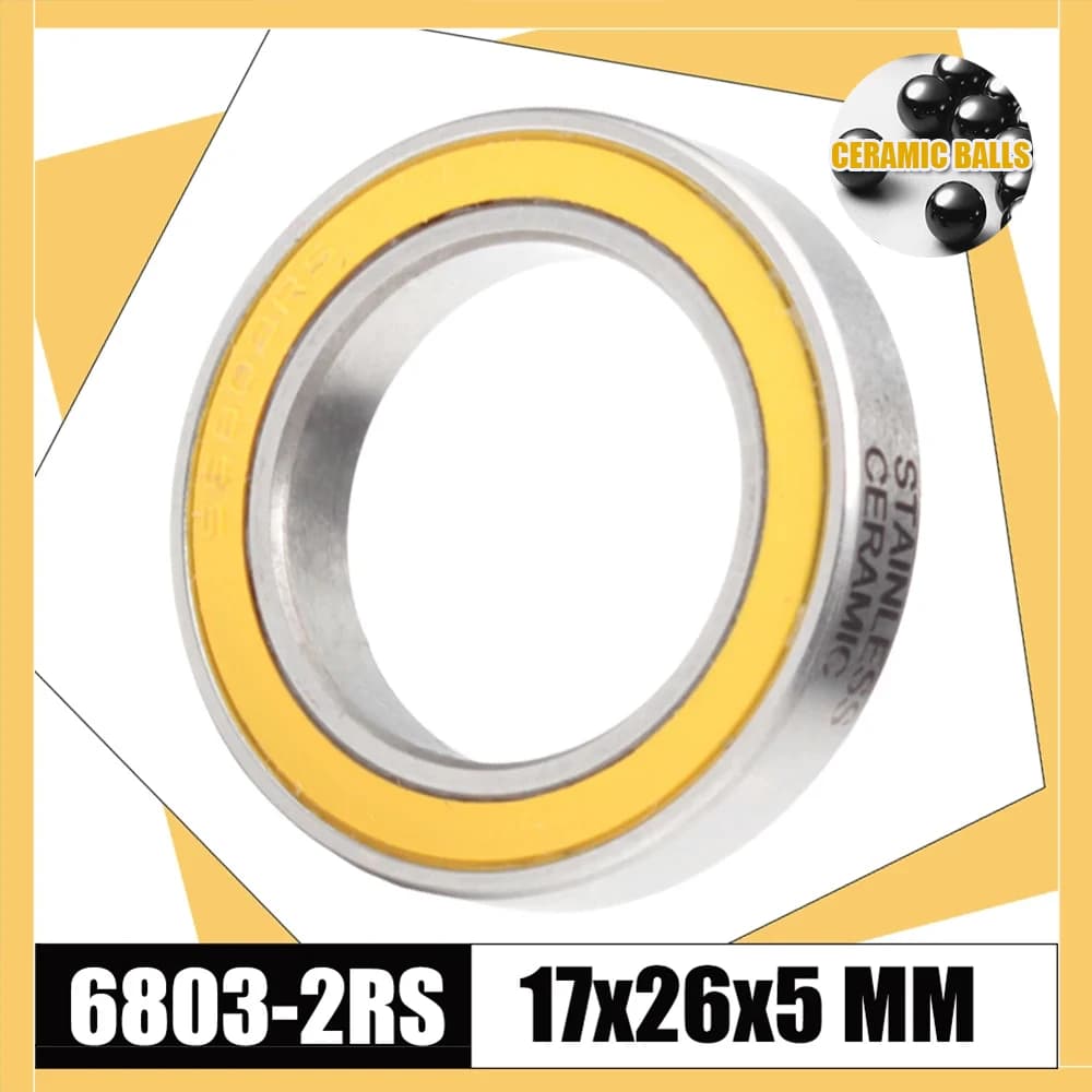 6803-2RS Cuscinetto In Acciaio 17*26*5mm (1 PC) ABEC-3 6803 RS Mozzo Della Bicicletta Anteriore Mozzi Posteriori Ruota 17 26 5 Cuscinetti A Sfere In Ceramica