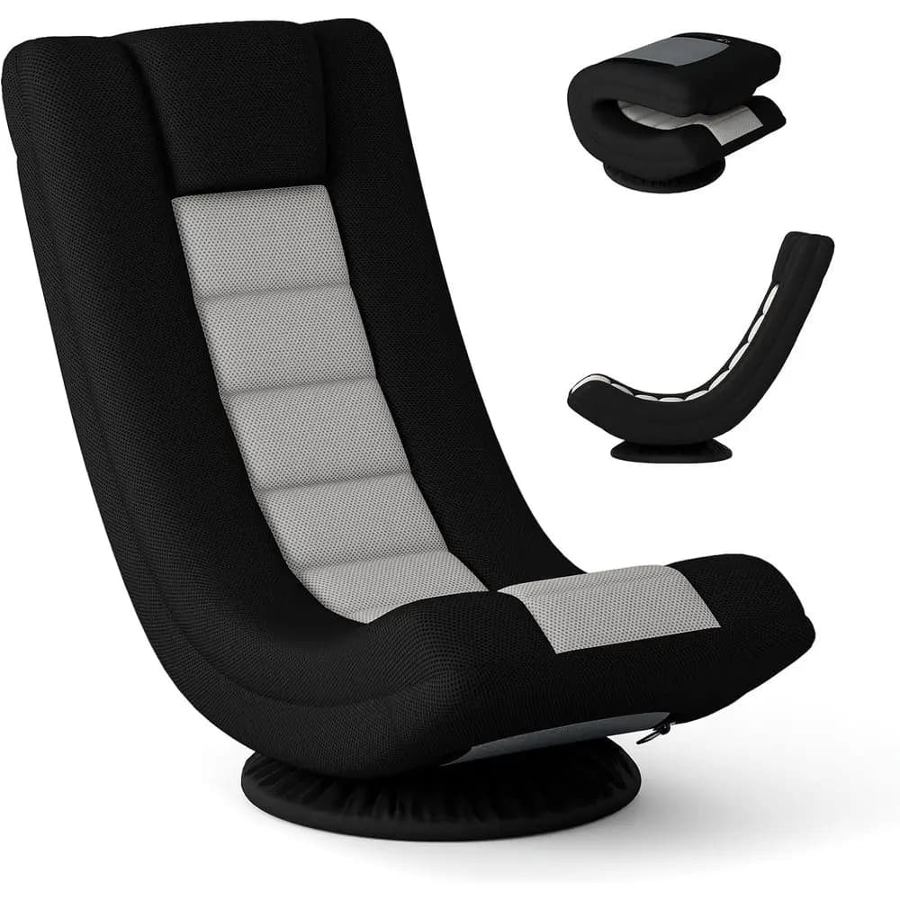 Sedia da Gaming Girevole da Pavimento, Poltrona con Schienale e Cuscino Regolabili in 4 Posizioni, Comodo Divano Pigro, Poltrona Ergonomica da Terra