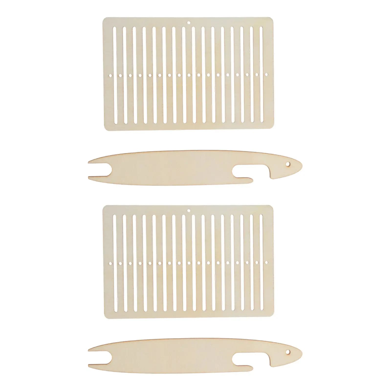 2Set Mini Wooden Weaving Loom Kit Hand Loom Tools for Adults DIY Bracelet Strap Bag Handle Craft Friendship Braiding Board