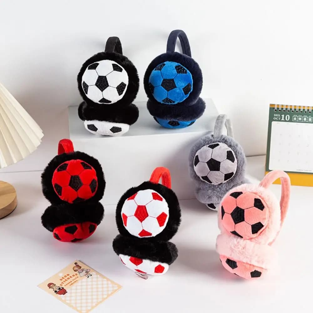 Scaldino per le orecchie da calcio creativo addensato per tenere al caldo la copertura per le orecchie antigelo per la protezione dell'orecchio per i regali dei bambini