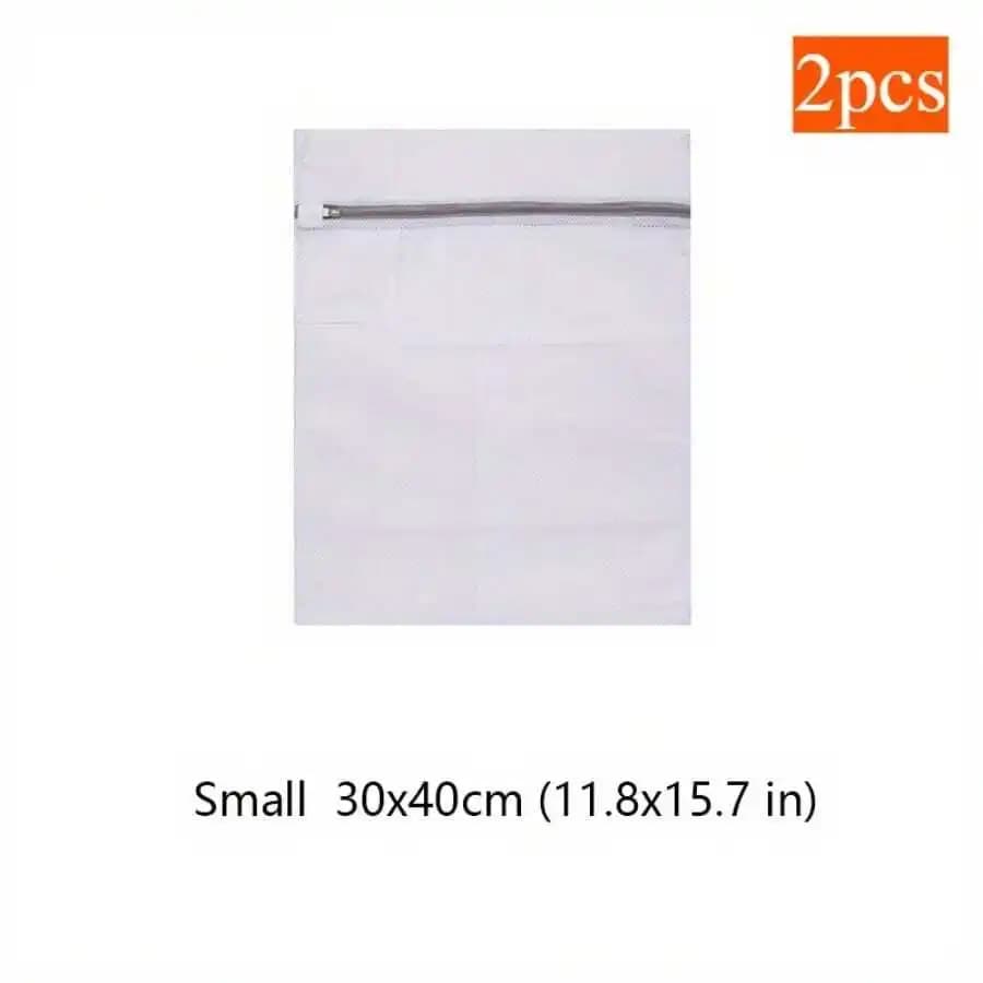 2pcs/6pcs Mesh Laundry Bag With Zipper Closure, Protect Clothes, Premium White Rectangular Laundry Bag For Washable Bedding,