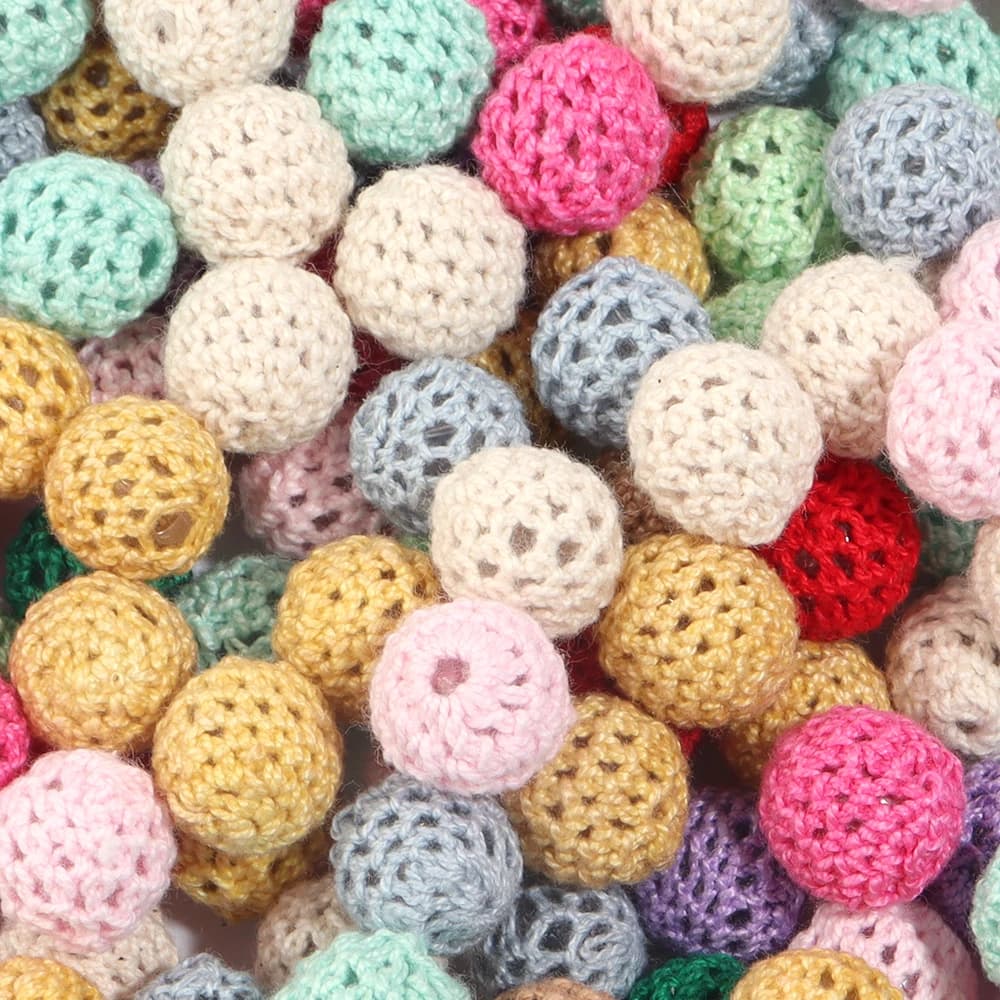 10pcs 14/20mm Acrylic Crochet Ball Beads Colorful Loose Beads For Jewelry Making DIY Necklace Bracelets Keychain Accessories