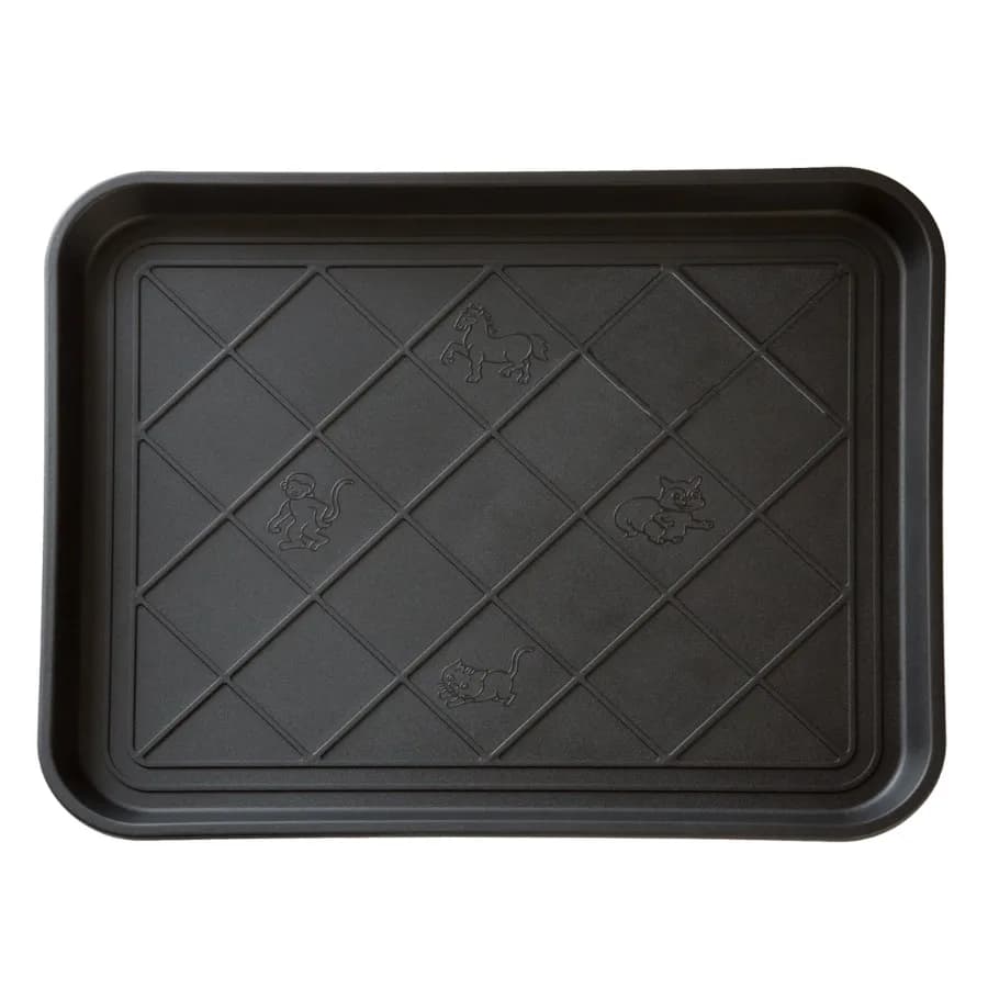 All-Weather Indoor Outdoor Boot Tray with Raised Edge Black
