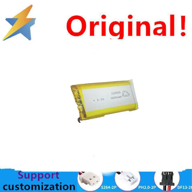 buy more will cheap 103565 Polymer Lithium Battery 3.7V 3000MAH High Capacity Smart Lock Lithium Battery Two-Wire