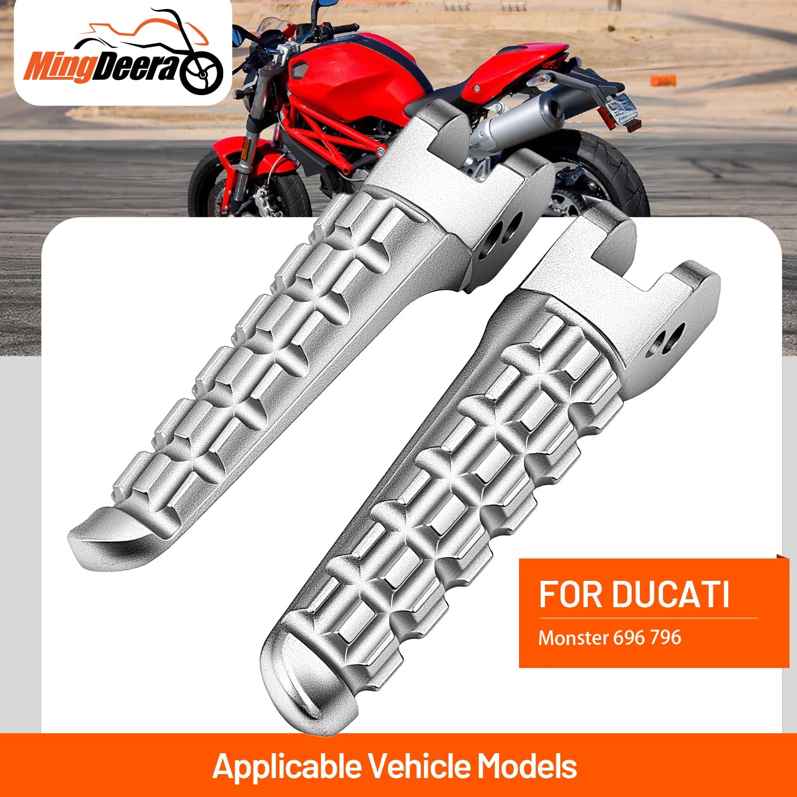 Poggiapiedi Posteriori per Moto Ducati Monster 696 796 2009-2014, Accessori per Poggiapiedi Moto