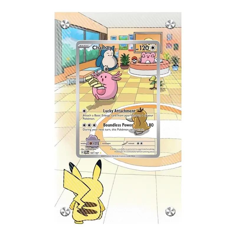 Pokemon Ptcg Chansey Card Extended Art Display Case Collection Card Extended Painting Acrylic Display Rack Desktop Ornament