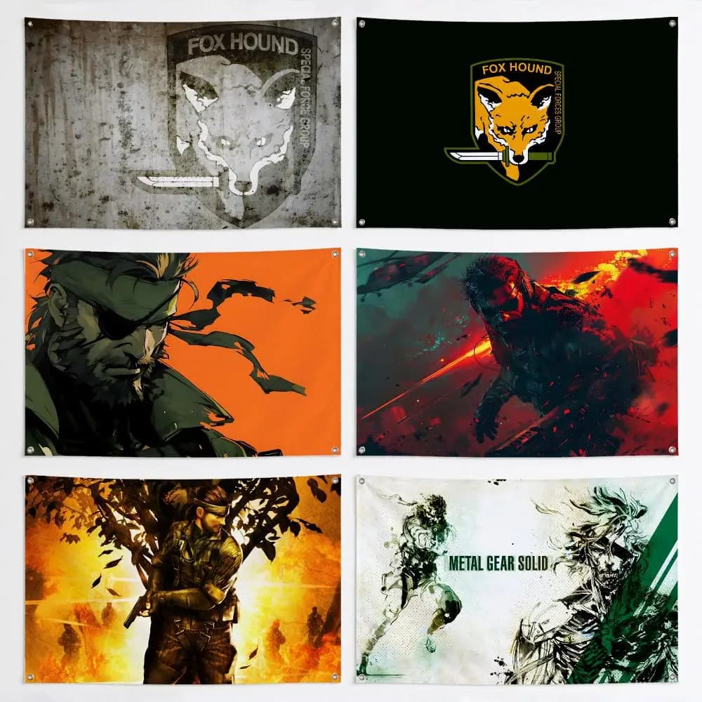 Metal Gear Popular Games Flags Aesthetic Wall Tapestry Printed Wall Hanging Living Room Party Outdoor Decor