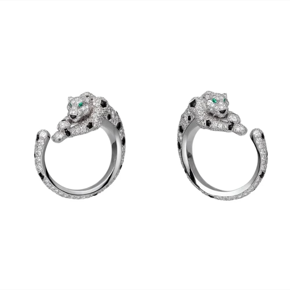 Amazing Real 925 Sterling Silver Stud Earrings Green Eyes Leopard Round Full Zircon Women Luxury Brand Designer Hot Jewelry Gift