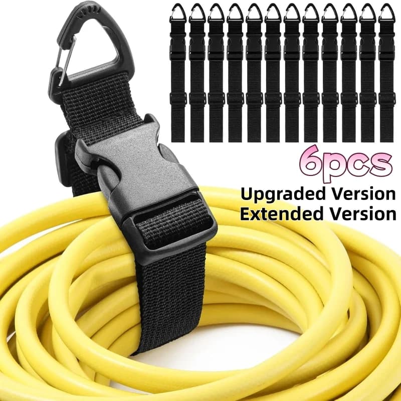 1/6Pc Adjustable Nylon Cable Straps with Quick Release Buckle Heavy Duty Cord Organizer Extension Wire Holder for Garage Storage