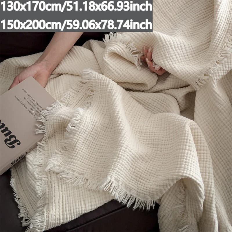 Grandi coperte in mussola di cotone 100% per adulti, con un design traspirante e leggero a 4 strati, per viaggi e casa.