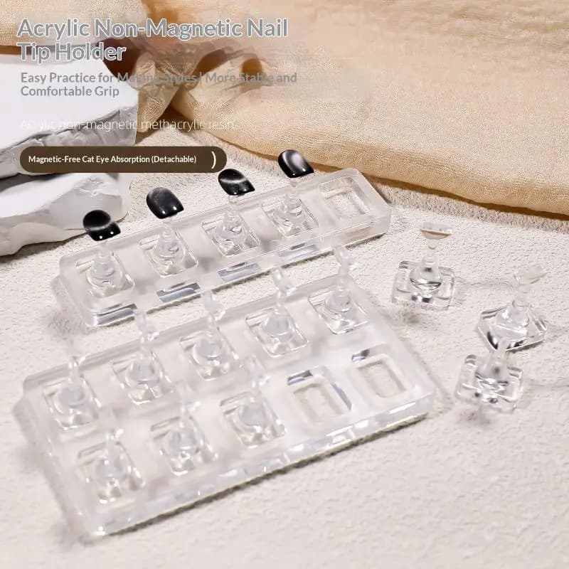 Nuovo Supporto per Unghie in Acrilico Non Magnetico, per Pratica di Nail Art, per Gel Effetto Occhio di Gatto e Unghie Finte Press-On, Strumento per Manicure