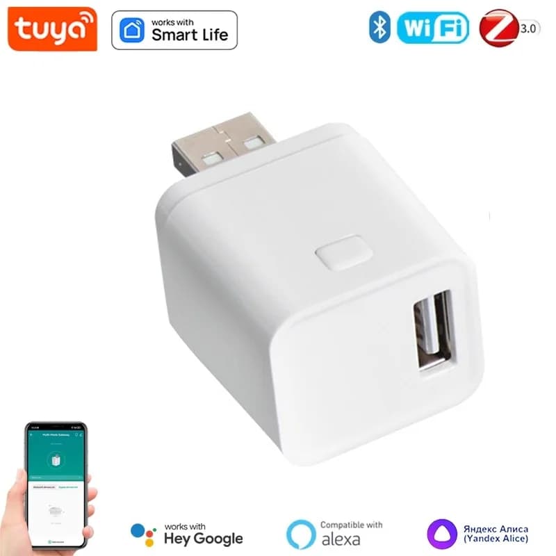Adapter Micro USB Smart Zigbee USB Power Adapter WiFi 5V Smart Timing Charging Spin Works with Alexa Google Assistant Smart Life