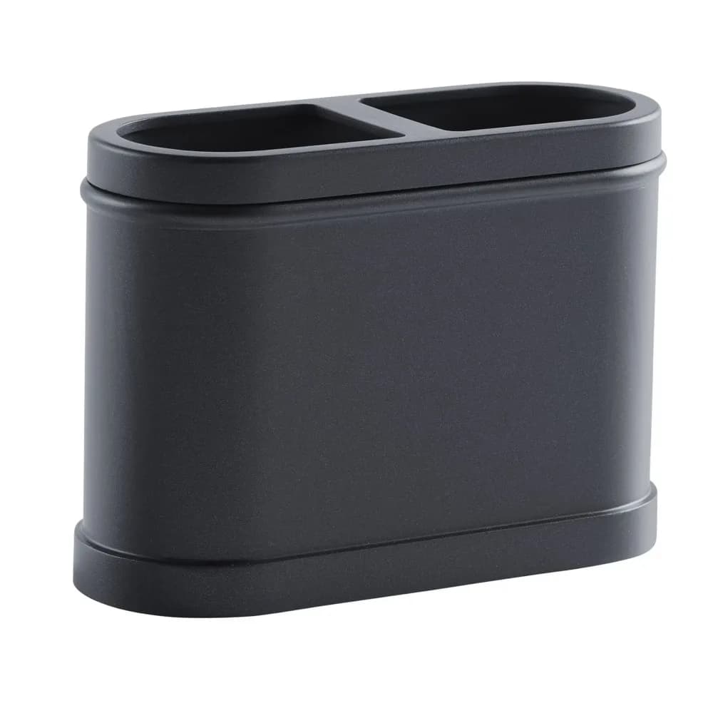 Gothic Style Metal Toothbrush Holder Black Bathroom Organizer Wall Mounted Storage Rack for Home