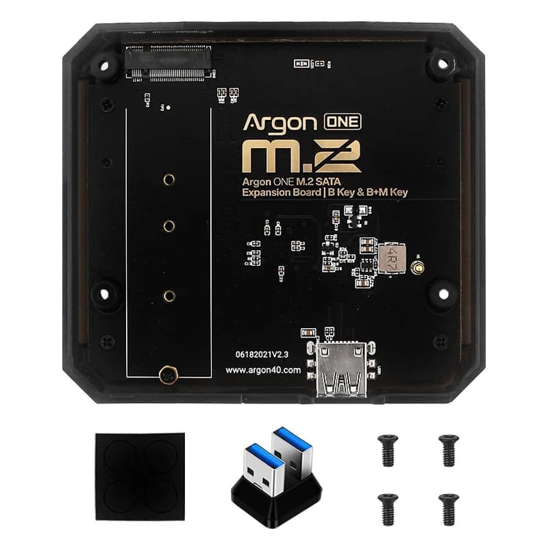 Argon ONE M.2 Raspberry Pi 4 Expansion card Lower housing in aluminum USB 3.0 to M.2 SATA NVMe SSD for Argon ONE M.2 housing