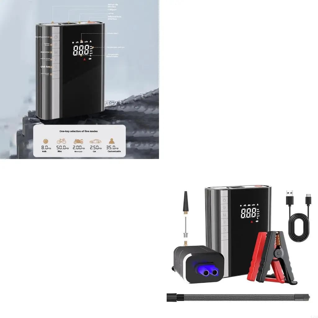 Deflicante per pneumatici compressore d portatile, pompe per pneumatici a cordone da 80 W, compressore alimentato a