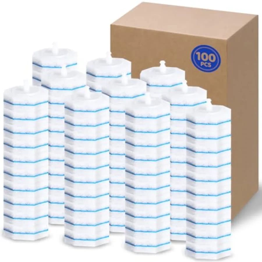 100 Ricariche per Scovolino WC, Spazzola per WC Usa e Getta, Kit Ricariche per Pulizia WC, Compatibile con la Maggior Parte dei Modelli