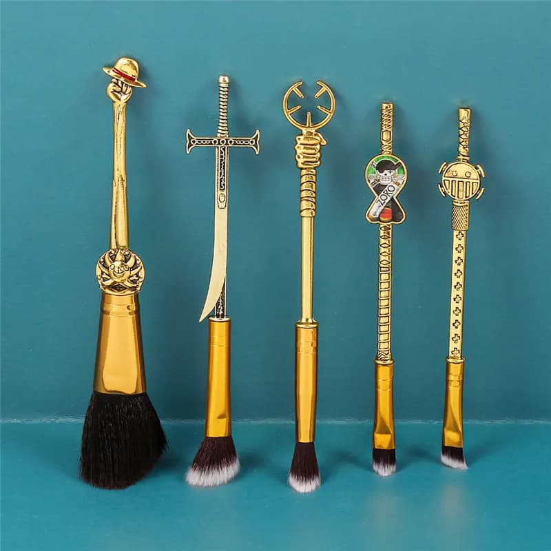 Classic Japan Anime One Piece Makeup Brushes Set Cosplay Rufy Blush Naso Eyebrow Brush Figures Zoro Cosmetic Ghost