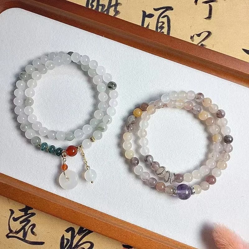 Bracciale doppio cerchio verde viola Tianshan in giada di seta oro naturale per le donne Nuovo stile cinese con fibbia della pace in agata versatile