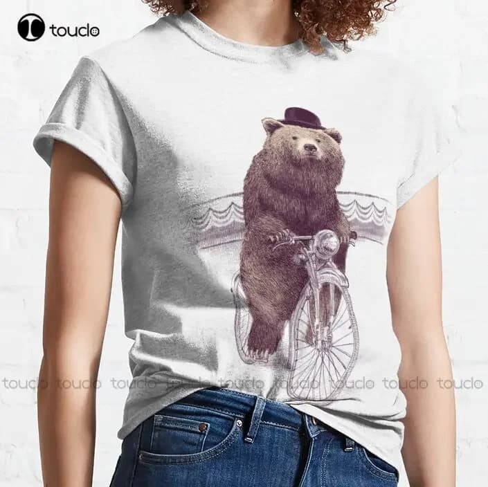New Barnabus Classic Bear Bike Circus Cycling Cute Funny T-shirt Orange Shirts for Women Men S-3XL Unisex