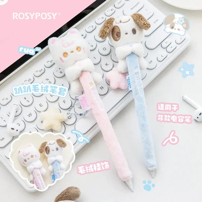 Copri penna per tablet per Apple Xiaomi Huawei Kawaii Cartoon Cat Puppy Copri penna stilo per accessori per tablet per studenti e impiegati