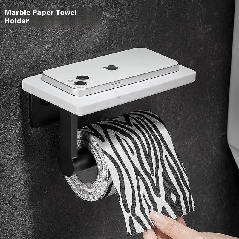 Porta carta igienica in marmo leggero e di lusso, portarotolo, portaoggetti per telefono da bagno, porta carta igienica