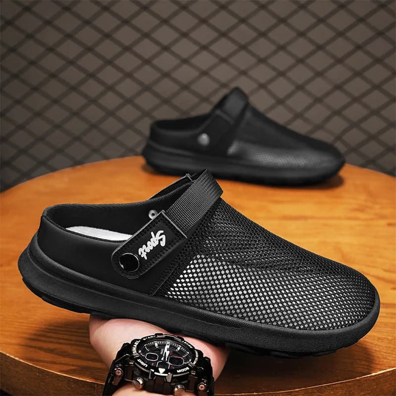 Flat Men's Sandals Summer 2025 Thick Soles Soft Comfortable Breathable Non-slip Wear-resistant Outdoor Slippers Men's Shoes