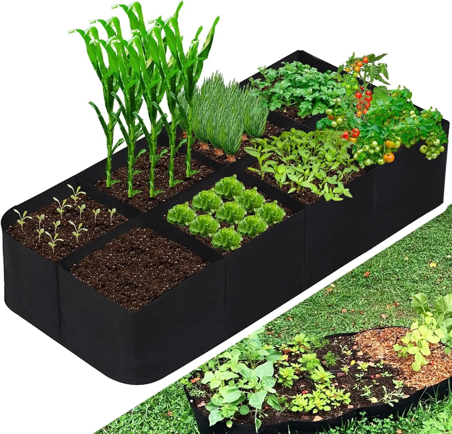 Sweat Grow Bag Garden Lifted Plant Bed Rectangle Plant Vivary Vase Flower Vegetables Tomato Potatoes Flowers Container