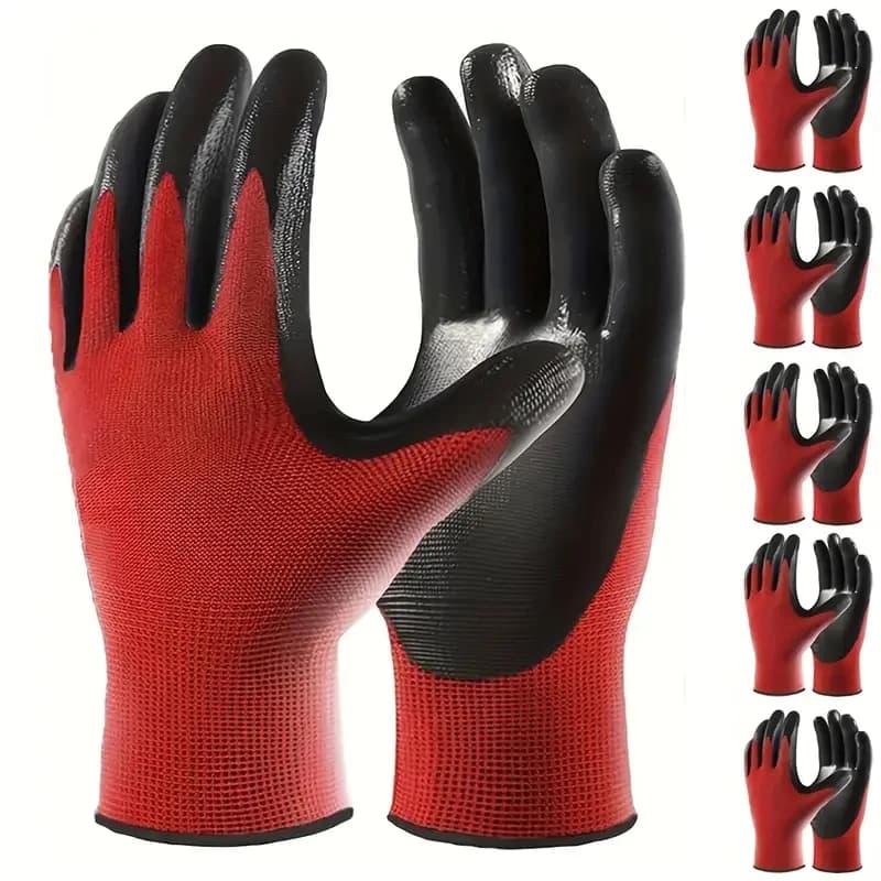 Guanti da lavoro di sicurezza 4-20 pezzi, guanti da lavoro in maglia senza cuciture rivestiti in nitrile, antiscivolo, per meccanici, auto, edilizia e lavori elettrici