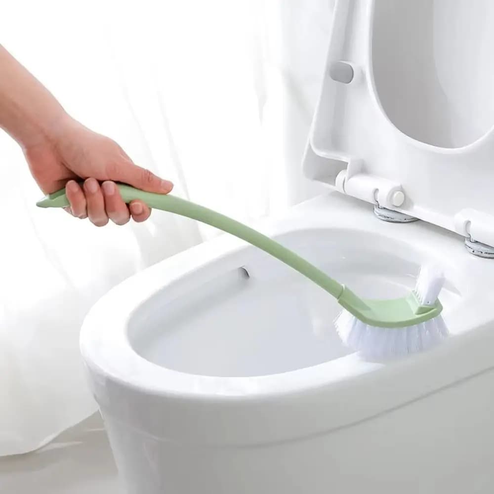 Scopino per WC multifunzione da appendere alla parete, capelli morbidi, doppia testa, spazzola per la pulizia del bagno, manico lungo, spazzole per la pulizia della casa