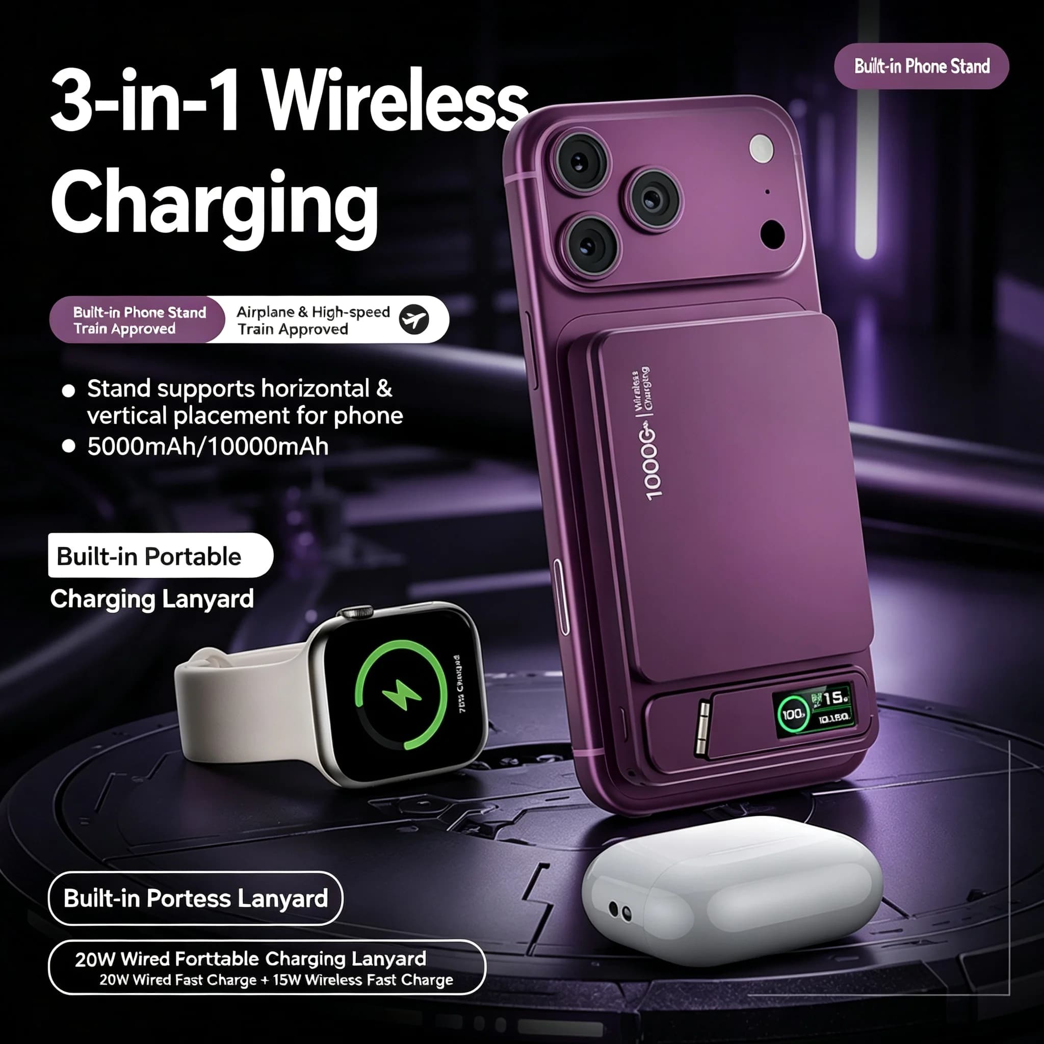 Portable Travel Wireless Phone Charger Powerbank Spare Battery for MAGSAFE External Battery Power Banks for iPhone 17 16 15
