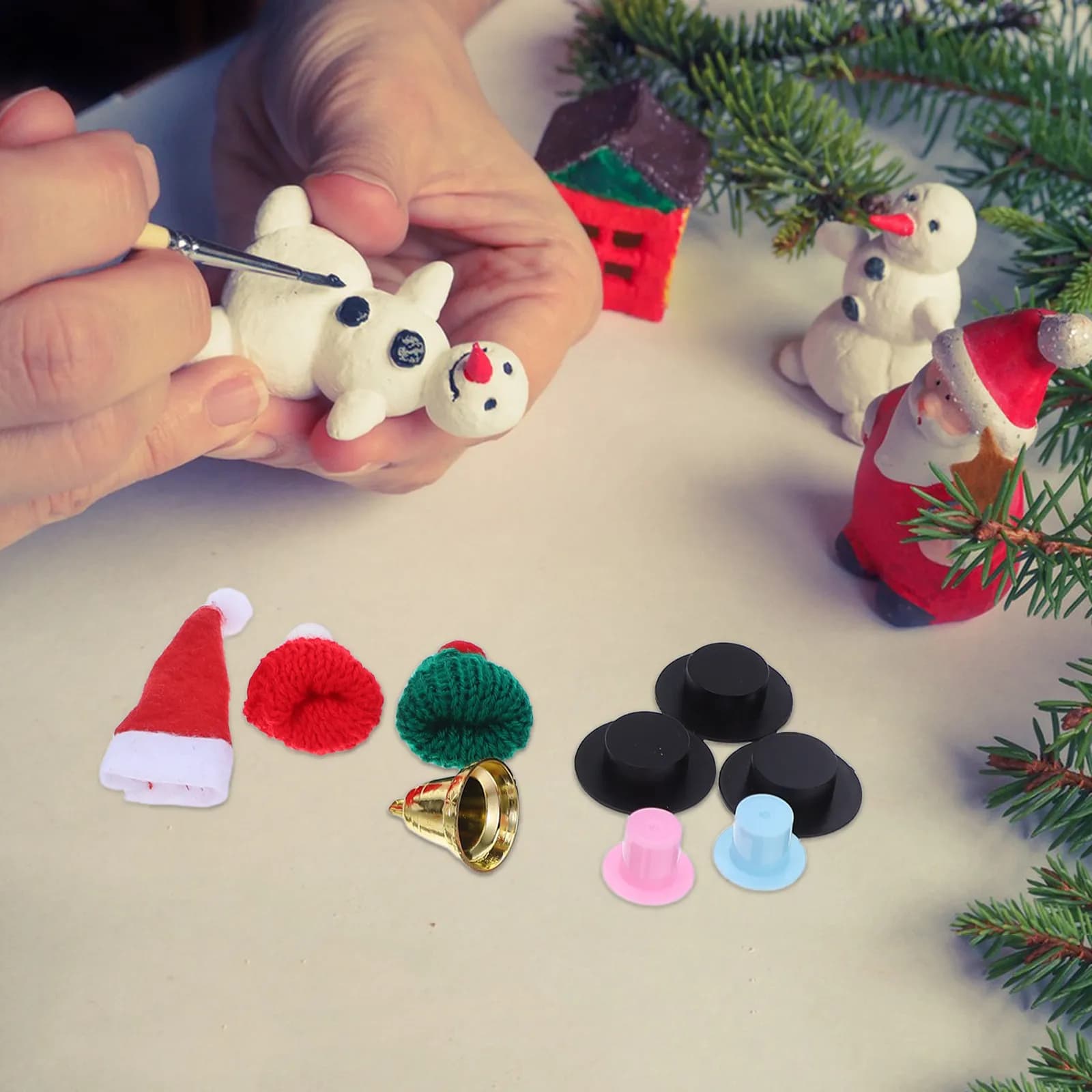 Set Fai-da-Te per Pupazzo di Neve, Kit di Accessori in Argilla Polimerica, Decorazioni per Feste Invernali e Natalizie