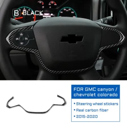 2PCS Car Flying Button Cover Frame Real 3D Set Carbon Fiber Sticker for Chevrolet Colorado 2015-2020 Model B