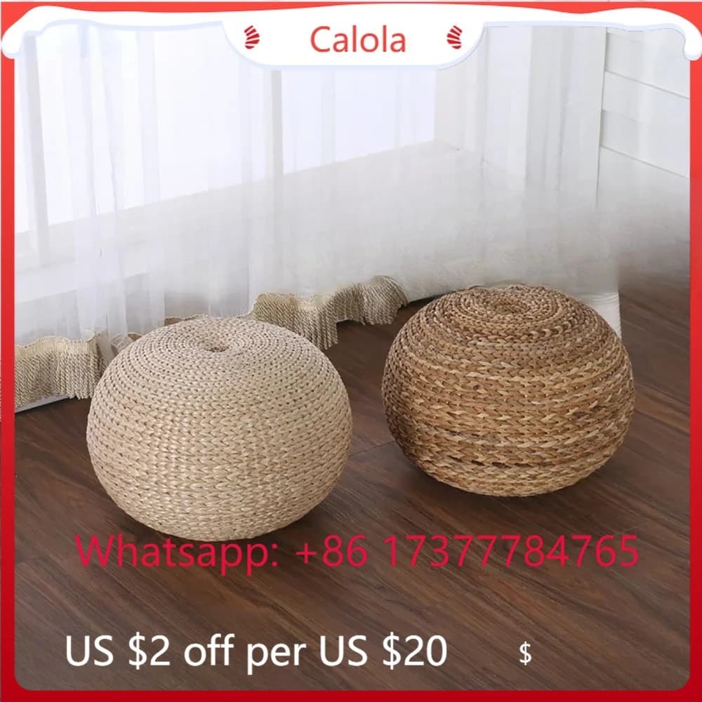 Customizable Round Straw Tatami Mat Japanese Style Floor Cushion for Meditation Yoga Seating
