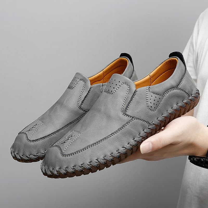 Mocassini casual da uomo a gamba larga, cuciti a mano, leggeri, comodi, morbidi, taglie grandi (38-47), scarpa singola