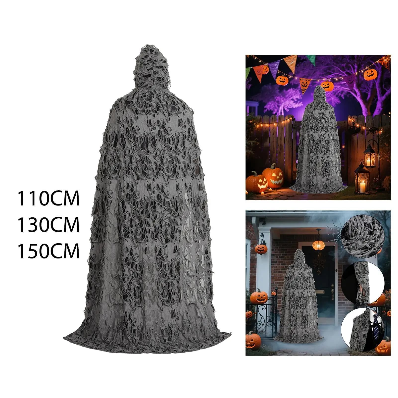 Halloween Cloak with Hood Costume Hooded Robe for Gathering Family Xmas Holiday