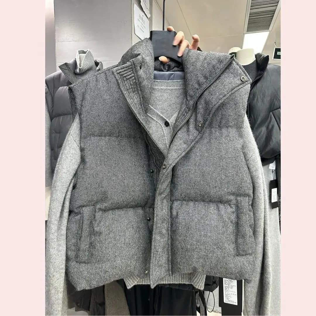 Corea Chic Streetwear Gilet personalizzato Parka corto Cappotto elegante casual Giacca da donna all-match Advanced High Street Moda