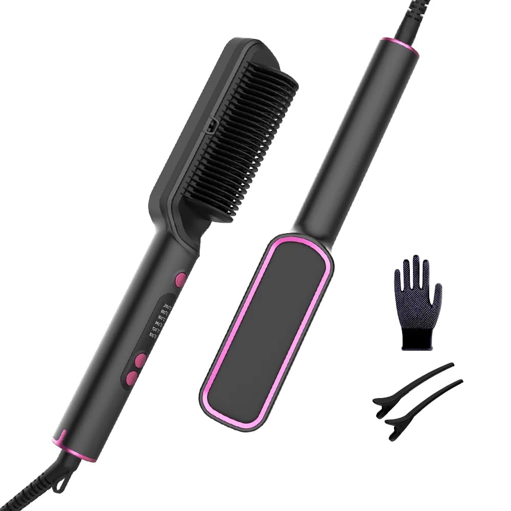 Portable Electric Comb 2 in 1 Smart Library New Style with LED Display, Popular Hair Straight Brush