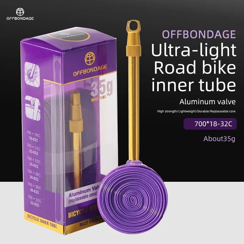 OFFBONDAGE Valvola in alluminio Camera d'aria per bici ultraleggera 700C Bicicletta da strada TPU Pneumatico 60 80mm Lunghezza FV Tubo super leggero